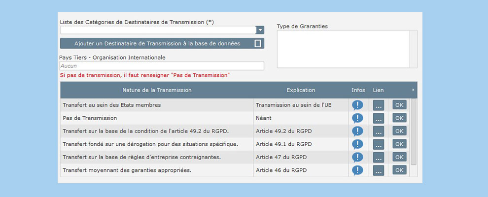 Illustration du logiciel d'accompagnement pour la mise en conformité RGPD!
